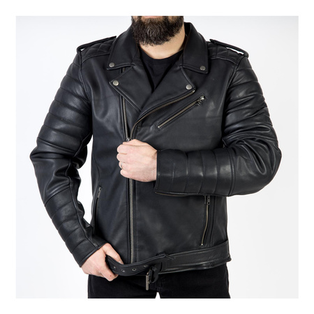 Kurtka skórzana OZONE RAMONES MODERN MATT BLACK czarny