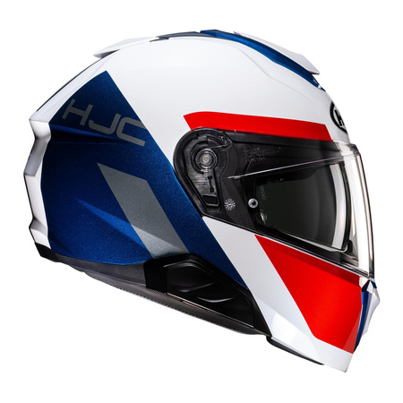 Kask szczękowy HJC I91 BINA WHITE/BLUE biały czerwony niebieski