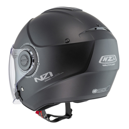 Kask otwarty NZI CIVIC SOLID MATT BLACK czarny mat