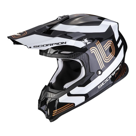 Kask cross SCORPION VX 16 EVO AIR TUB METAL BLACK/GOLD czarny złoty