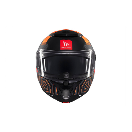 Kask szczękowy MT ATOM 2 SV STRANGE C4 MATT czarny pomarańczowy fluo
