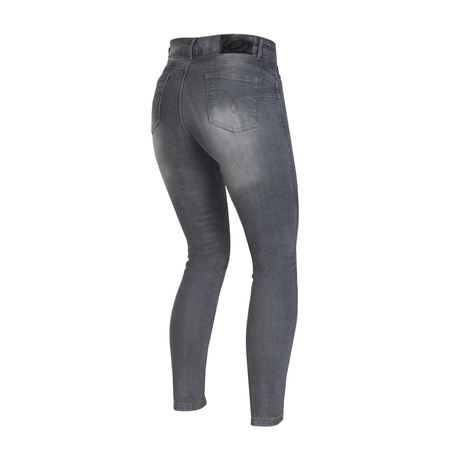 Jeansy motocyklowe damskie OZONE STRIKER LADY SLIM FIT WASHED GREY szary