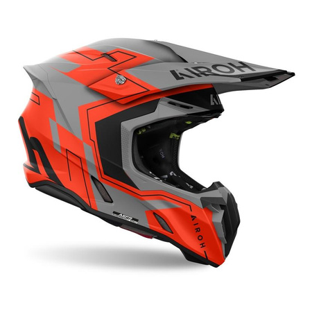 Kask cross AIROH TWIST 3 DIZZY ORANGE FLUO MATT pomarańczowy fluo szary