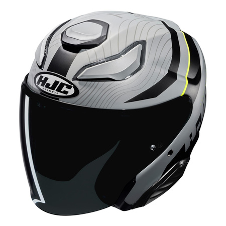 Kask otwarty HJC F31 NABY GREY/BLACK szary żółty fluo czarny