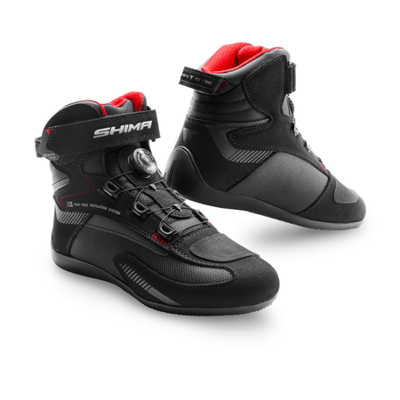 Buty motocyklowe krótkie miejskie SHIMA EXO VENTED czarny-czerwony