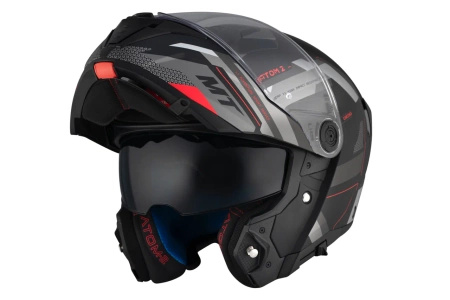 Kask szczękowy MT ATOM 2 SV BAST BLACK/GREY czarny szary czerwony