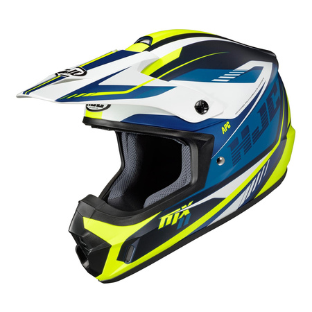 Kask cross HJC CS-MX-II DRIFT WHITE/BLUE/YELLOW biały niebieski żółty fluo