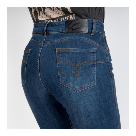 Jeansy motocyklowe damskie OZONE STRIKER LADY SLIM FIT WASHED BLUE niebieski