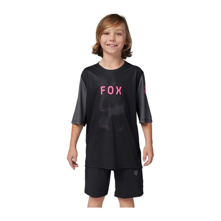 Koszulka rowerowa dziecięca FOX JUNIOR RANGER TAUNT BLACK czarny