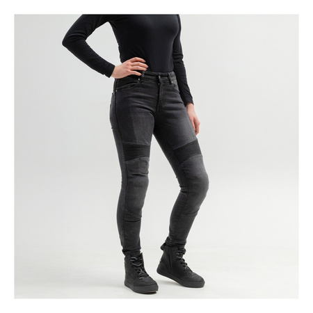 Jeansy motocyklowe damskie BROGER AURA LADY BLACK czarny