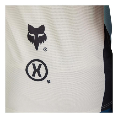 Koszulka rowerowa FOX FLEXAIR Z DŁUGIM RĘKAWEM HELLO FUTURE CREAM czarny niebieski