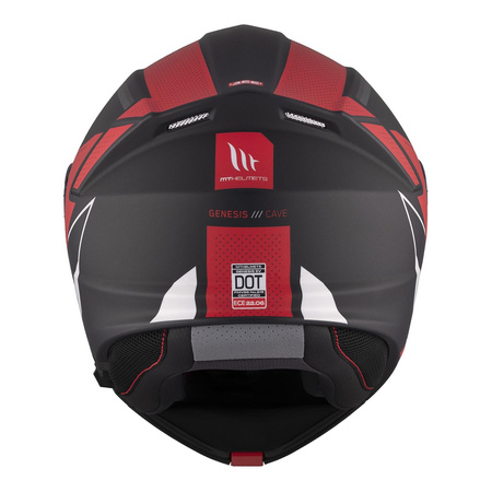 Kask szczękowy MT GENESIS SV CAVE MATT BLACK/RED czarny czerwony biały