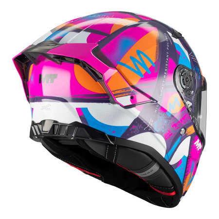 Kask integralny MT THUNDER 4 R SV PIPEN C8 GLOSS biały różowy niebieski pomarańczowy