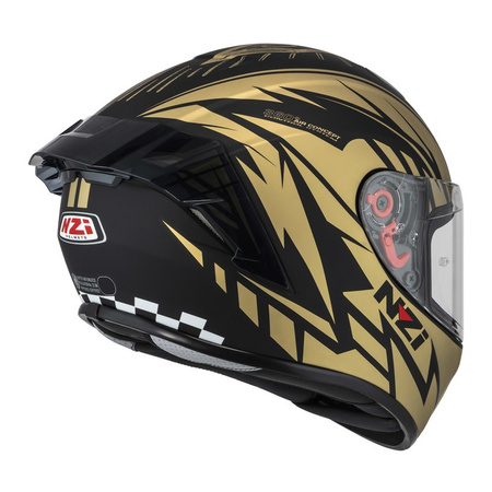 Kask integralny NZI TRENDY FLAG BLACK GOLD MATT czarny złoty
