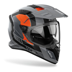 Kask integralny AIROH BANDIT BADX-X HORN ORANGE MATT pomarańczowy szary czarny