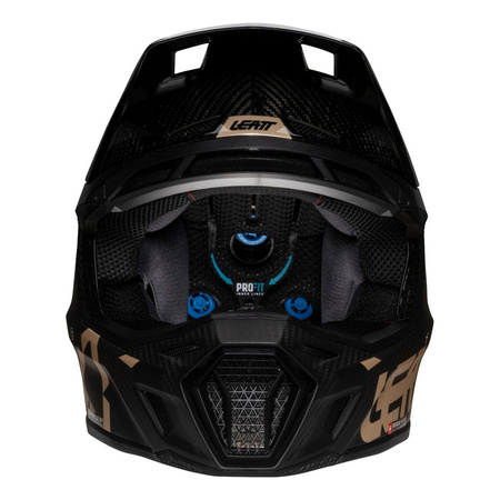 Kask cross z goglami LEATT KIT MOTO 9.5 V25 CARBON czarny złoty