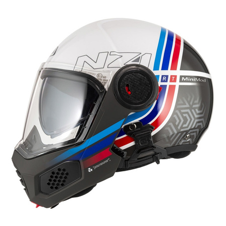Kask szczękowy NZI MINIMOD WATSON WHITE BLACK POWER biały czarny