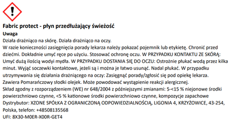 Płyn do płukania odzieży motocyklowej Fabric Protect  XZONE 300ml