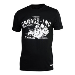 Koszulka z motorem T-shirt SECA GARAGE BLACK czarny biały
