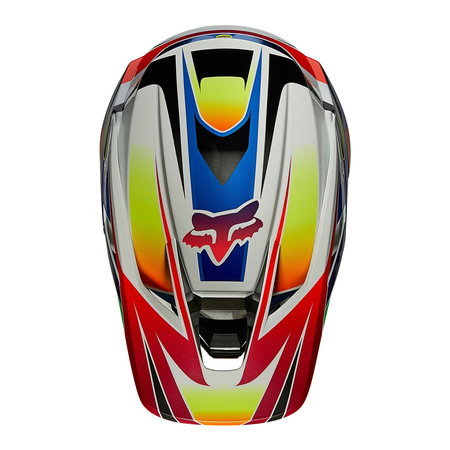 Kask cross FOX V3 RS PGMNT MULTI biały czarny czerwony niebieski pomarańczowy zielony żółty fluo inny