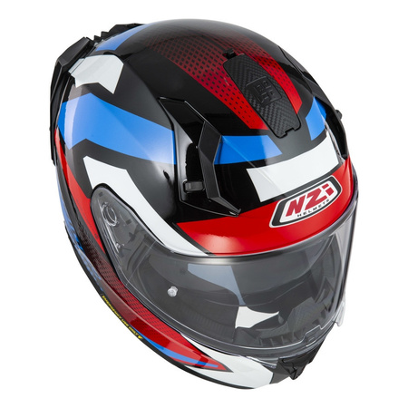 Kask integralny NZI GO RIDER STREAM DUO QUADRI BLACK RED BLUE czarny czerwony niebieski