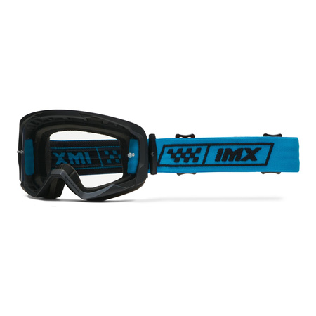 Gogle motocyklowe IMX ENDURANCE RACE BLACK MATT/BLUE SZYBA IRIDIUM BLUE + CLEAR czarny mat niebieski