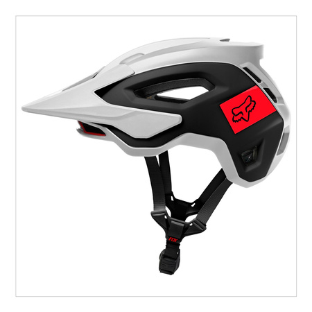 Kask rowerowy FOX SPEEDFRAME PRO BLOCKED WHITE/BLACK biały czarny czerwony