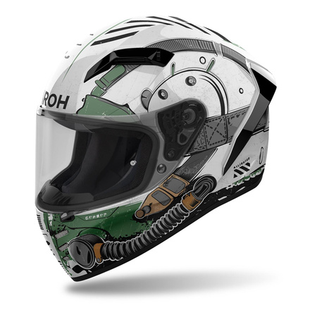 Kask integralny AIROH CONNOR ALLIGATOR GLOSS zielony biały