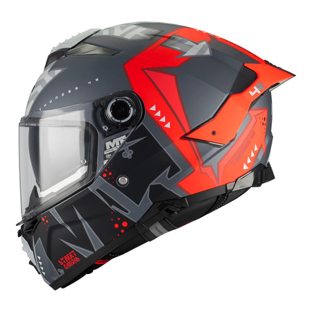 Kask integralny MT THUNDER 4 R SV CANVAS C5 MATT czarny szary czerwony