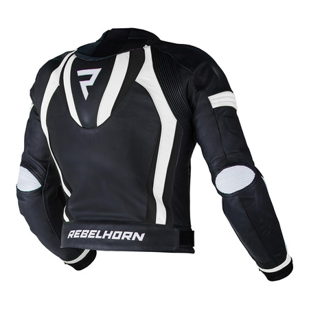 Kurtka skórzana REBELHORN PISTON II PRO BLACK/WHITE czarny biały