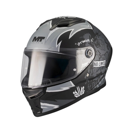 Kask integralny MT STINGER 2 TAGGER BLACK/GREY MATT czarny szary