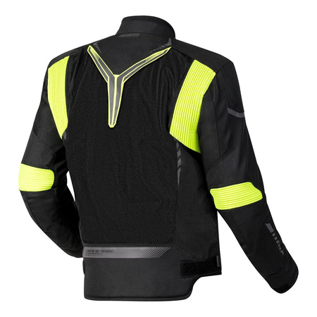 Kurtka tekstylna OZONE FLOW BLACK/FLUO YELLOW czarny żółty fluo