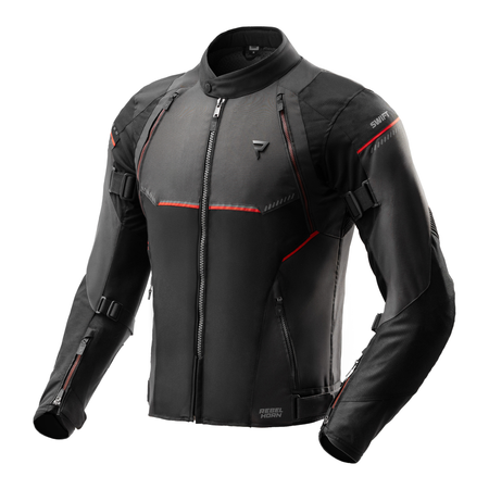 Kurtka tekstylna REBELHORN SWIFT BLACK/DARK GREY/RED czarny szary czerwony
