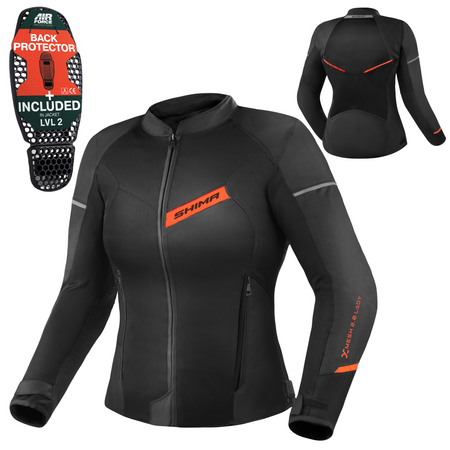 Kurtka tekstylna damska SHIMA X-MESH 2.0 LADY RED czarny czerwony
