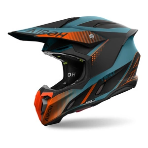Kask cross AIROH TWIST 3 SHARD ORANGE MATT pomarańczowy fluo czarny niebieski