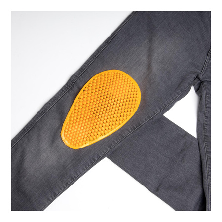 Jeansy motocyklowe OZONE STRIKER SLIM FIT WASHED GREY szary