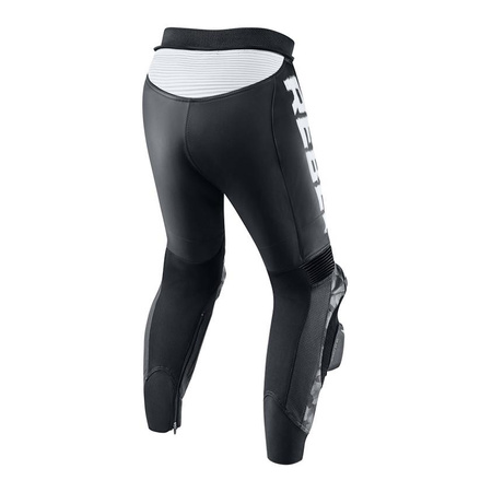 Spodnie skórzane REBELHORN REBEL BLACK/WHITE czarny biały