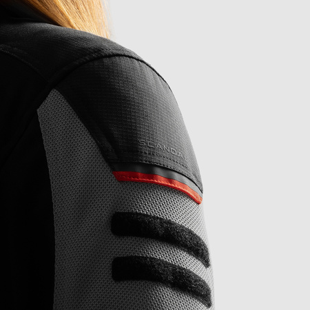 Kurtka tekstylna damska REBELHORN SCANDAL 3 LADY BLACK/DARK GREY/RED czarny szary czerwony