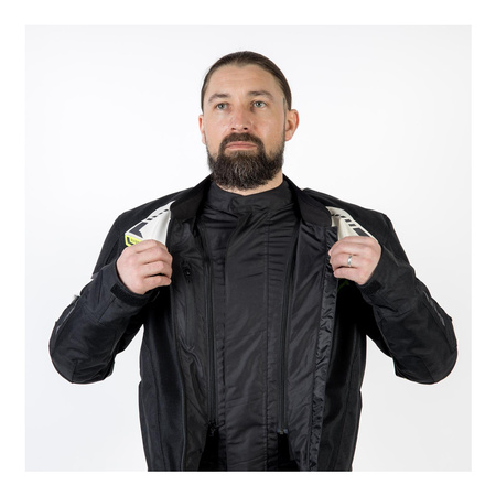 Kurtka tekstylna OZONE FLOW BLACK/GREY/FLUO YELLOW czarny szary żółty fluo