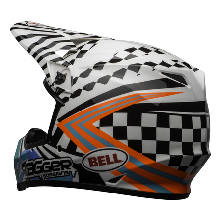 Kask cross BELL MX-9 MIPS TAGGER CHECK ME OUT GLOSS WHITE/BLACK biały czarny mat czerwony fluo niebieski zielony