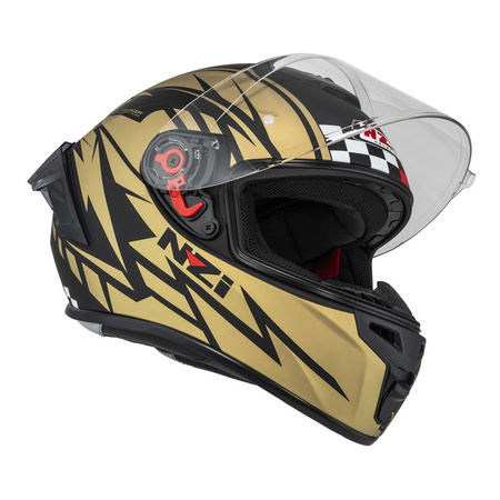 Kask integralny NZI TRENDY FLAG BLACK GOLD MATT czarny złoty
