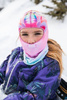 Kominiarka termoaktywna dziecięca BUFF JUNIOR POLAR BALACLAVA PRIMALOFT UNICORN PINK WHITE
