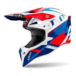Kask cross AIROH WRAAAP FEEL BLUE/RED GLOSS niebieski czerwony biały