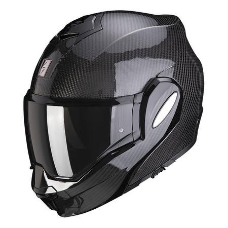 Kask szczękowy SCORPION EXO-TECH EVO CARBON SOLID BLACK czarny