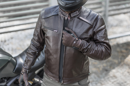 Kurtka skórzana SHIMA BLAKE BROWN brązowy