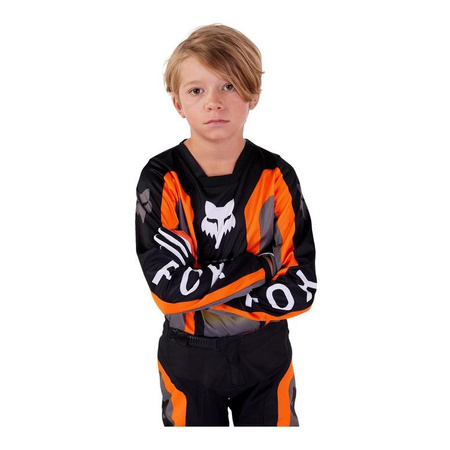 Bluza cross dziecięca FOX JUNIOR 180 BALLAST BLACK/GREY czarny szary pomarańczowy