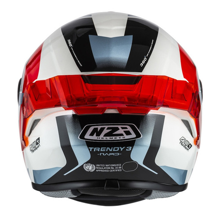 Kask integralny NZI TRENDY RAPID WHITE RED BLUE RED biały czerwony niebieski