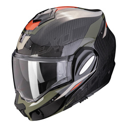 Kask szczękowy SCORPION EXO-TECH EVO CARBON ROVER BLACK/GREEN czarny zielony