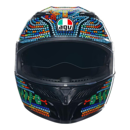 Kask integralny AGV K3 ROSSI WINTER TEST 2018 czerwony niebieski zielony czarny