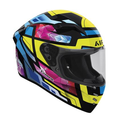 Kask integralny AIROH CONNOR STELLAR GLOSS niebieski żółty różowy